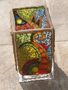 Üvegváza mozaik borítással